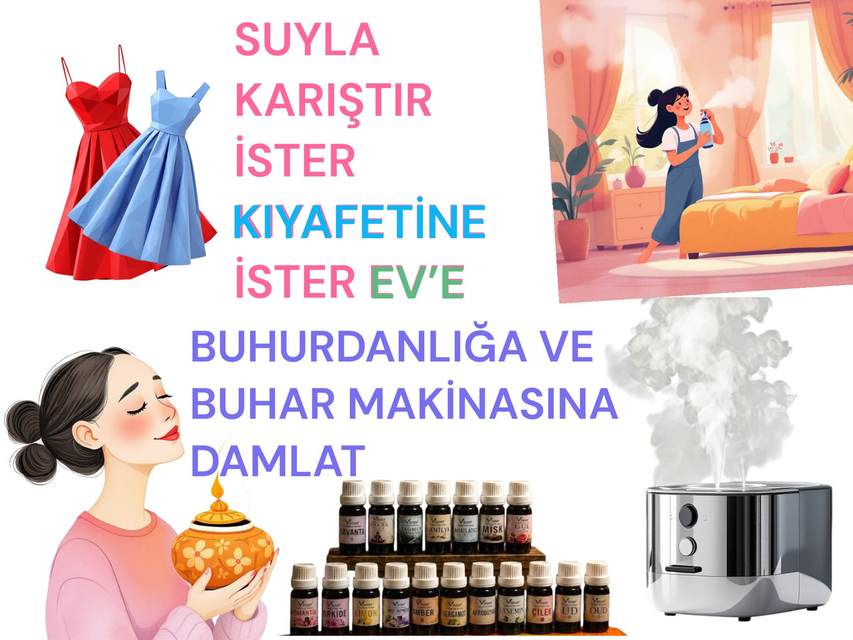 Esansiyel Koku Yağı 4’lü Set Ud -Vanilya-Sandal Ağacı-Okyanus
