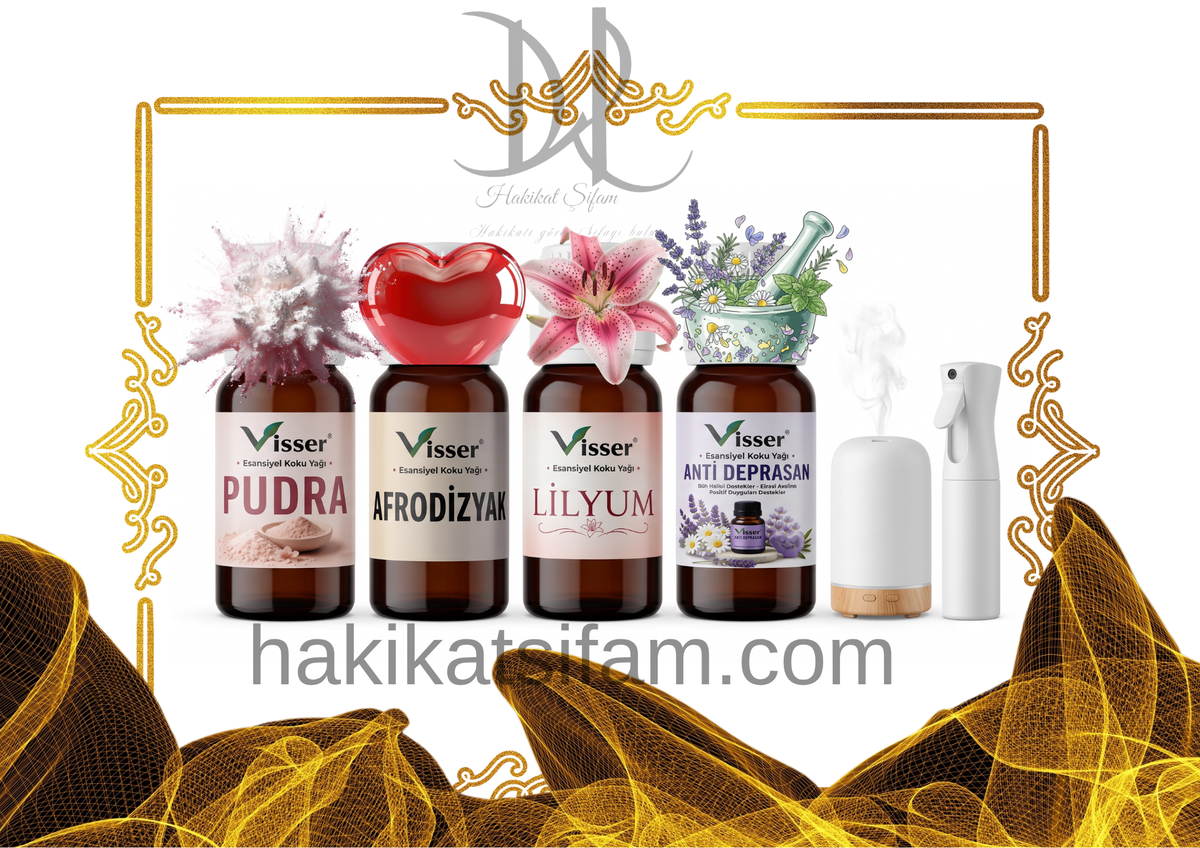 Esansiyel Koku Yağı 4’lü Set Pudra-Afrodizyak-Lilyum-Rahatlatıcı