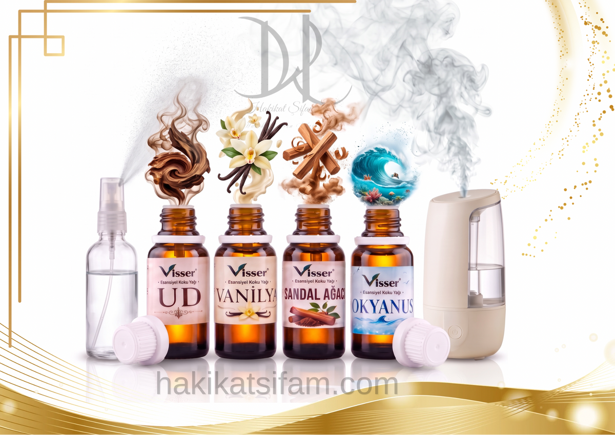 Esansiyel Koku Yağı 4’lü Set Ud -Vanilya-Sandal Ağacı-Okyanus