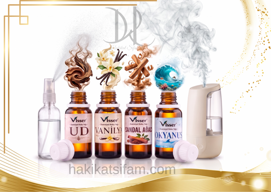 Esansiyel Koku Yağı 4’lü Set Ud -Vanilya-Sandal Ağacı-Okyanus